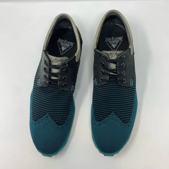 JOHN FLUEVOG Future Orbit Brogue Round Toe WingtipShoes 10 Teal Derby
